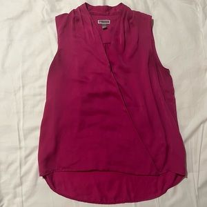 Hot pink faux wrap top